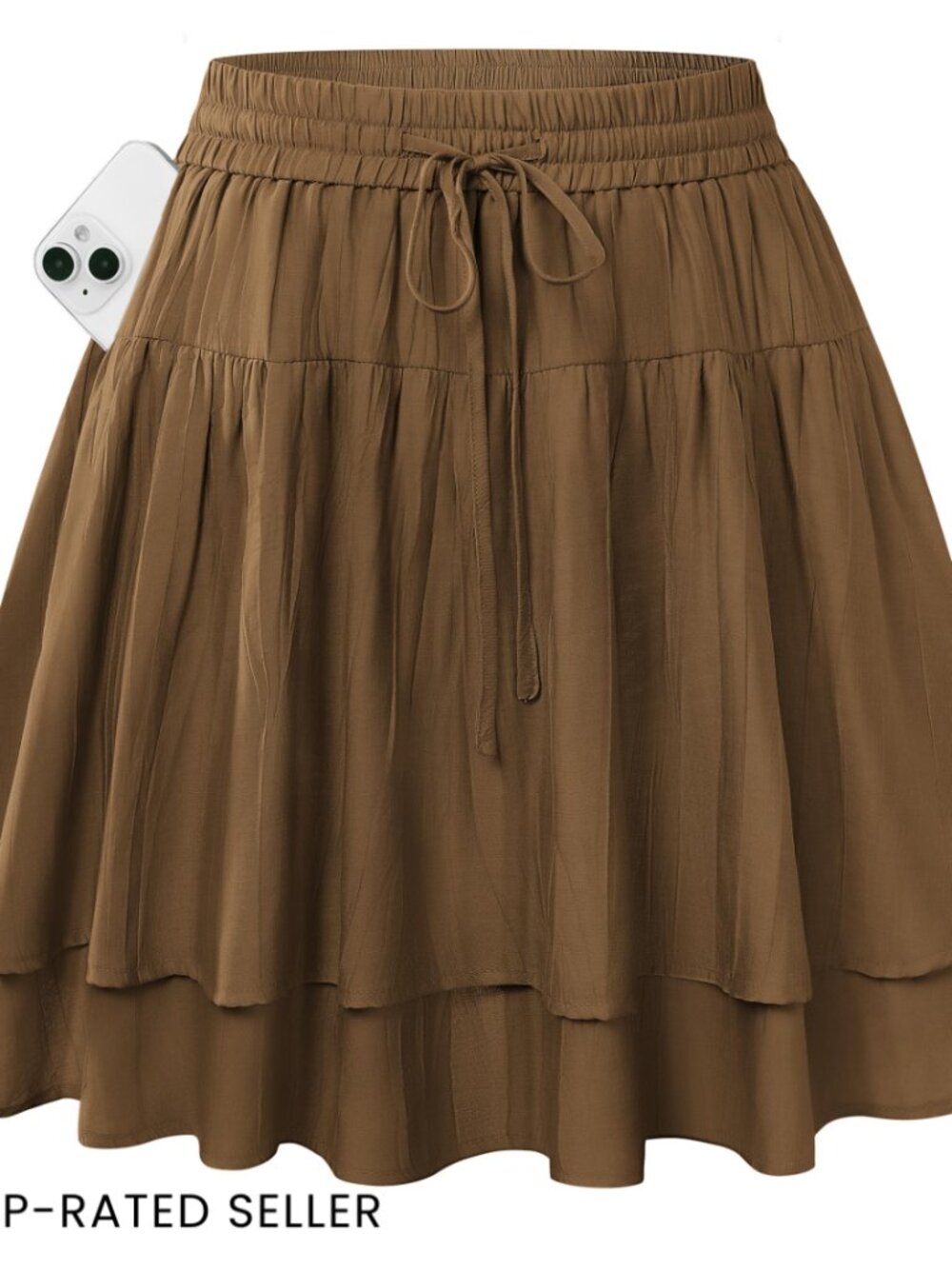 Tiered Ruffle Mini Skort High Waist Flowy Y2K Chic with Pockets